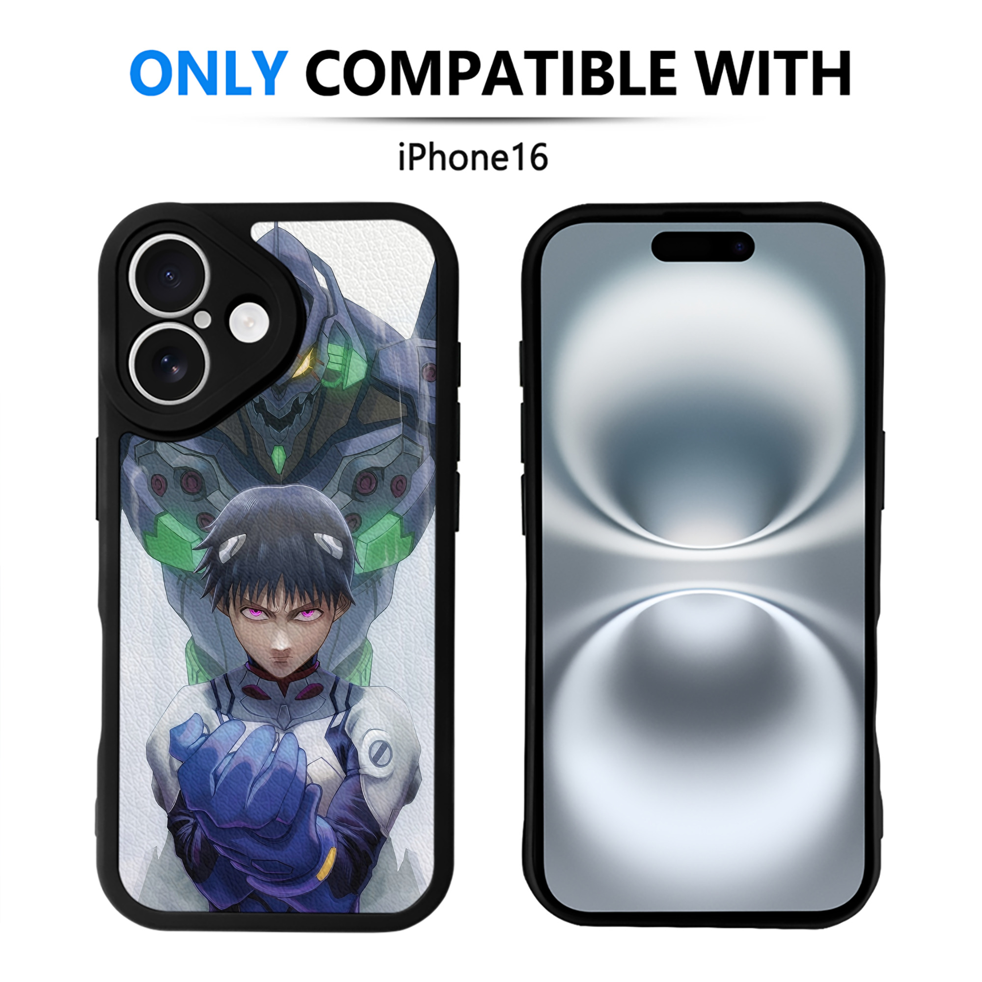 （画像用） EVA 新世紀エヴァンゲリオン 【iPhone 16シリーズ対応】シリコンスマホケース（レザー調） 材質：シリコン